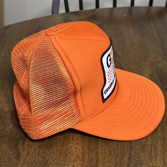 VINTAGE Trucker Hat Cap‎ SnapBack Mesh Rope Orange Kenda General Spice - Picture 4 of 10